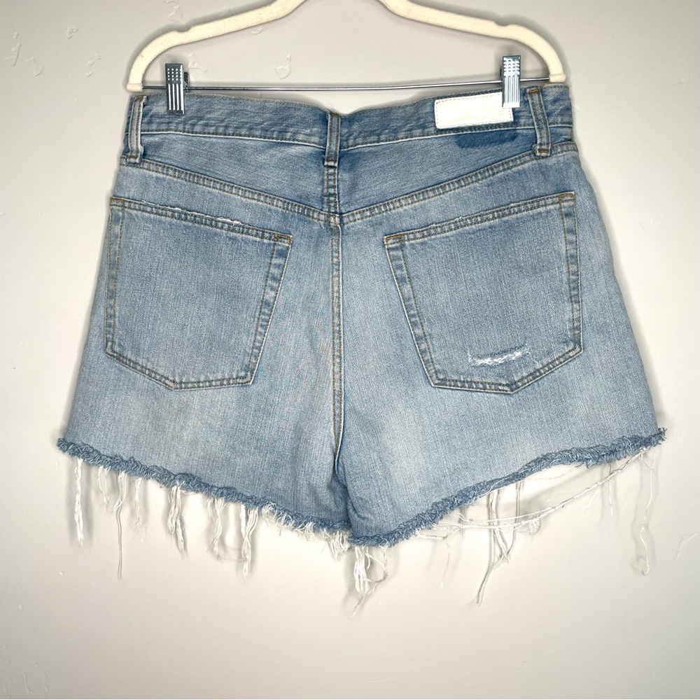 Re/Done 90s Low Slung Denim Shorts in Aged Indigo Destroy Size 31 Cotton - Picture 7 of 13
